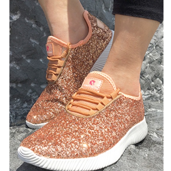 Ice Silver Sequin Glitter Sneaker Shoe Lace Up Slip On Comfy Sport Gym Metallic - Picture 15 of 16